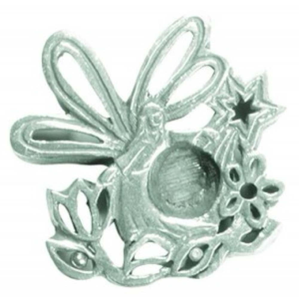 Silver fairy & floral mini candle holder